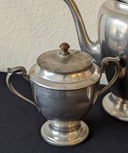lot 108 image: Vintage Pewter and Stainless Steel Tea Sets