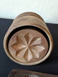 lot 111 image: Vintage Wood Butter and Candy Molds