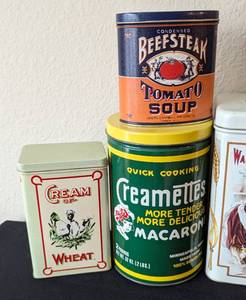lot 127 image: Assorted Vintage Style Food Tins