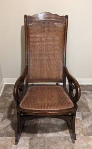 lot 126 image: Vintage Cane Rocking Chair
