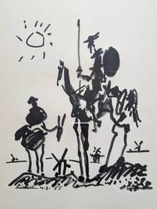 lot 136 image: Framed Picasso Don Quixote Print