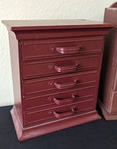 lot 142 image: Small Metal and Wood SpiceTea Cabinets