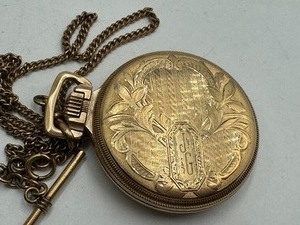 lot 11 image: Vintage Hamilton Pocket Watch with Watch Fob Chain
