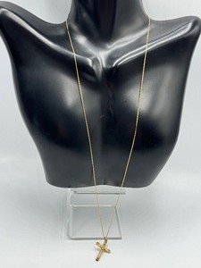 lot 176 image: 14k Gold Necklace Chain with Gold Filled Cross Pendant