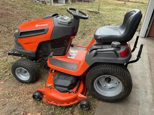 lot 1 image: Husqvarna GT54LS Riding Lawn Mower ($3,000 MSRP)