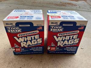 lot 37 image: 2 New Boxes of Tool Box Professional White Rags