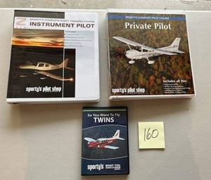 lot 160 image: Sportys Private Pilot and Instrument Pilot Training DVDs and Study Guides