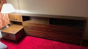 lot 206 image: Nice Vintage Bedroom Storage Unit (105 W x 35 T x 12 Deep) - Attached to Wall, Bring Tools and Help to Remove