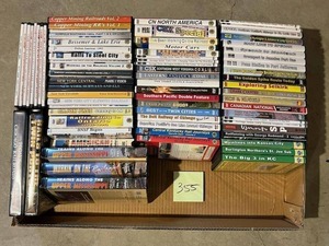 lot 355 image: Huge Blu-Ray, DVD, VHS Lot about TrainsRailroads (Excellent Condition)