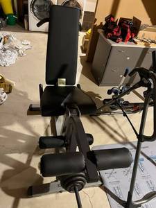 lot 396 image: Body Solid Leg Extension Machine with York Weight Plates (47.5lbs.) - Excellent Condition ($600 MSRP)