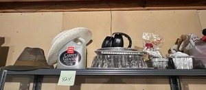 lot 424 image: Top Shelf Contents - Golf Hats, Ear Protection, Carpet Cleaner, and More