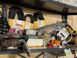 lot 435 image: Shelf Contents - Huge Electricians Supply Lot (Many new items)