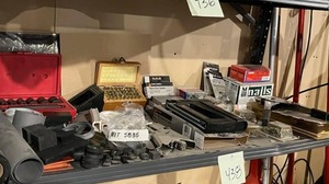 lot 438 image: Shelf Contents - Rivet Tool, Staplers, Hole Punch and More