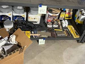 lot 452 image: Bottom Shelf Contents - Painting Supplies and More