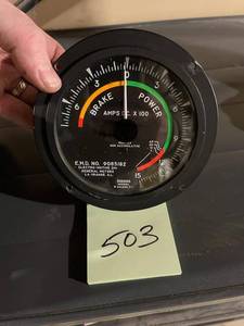 lot 503 image: EMD Electro Motive Ammeter Brake Power Gauge Hicock 44-250-EM (Used)