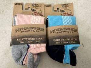 lot 124 image: 2 New Pairs Hiwassee Merino Wool Light Weight Tech Socks