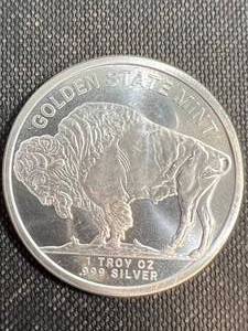 1 TROY OZ .999 FINE SILVER BUFFALO INDIAN ROUND