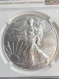 2021 AMERICAN SILVER EAGLE NGC MS69 TY.1