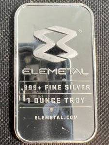 1 TROY OZ .999 FINE SILVER ELEMENTAL BAR