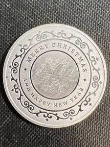 1 TROY OZ .999 FINE SILVER 2023 MERRY CHRISTMAS ROUND