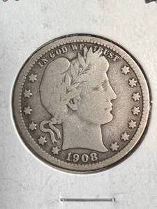 1908-O US BARBER QUARTER