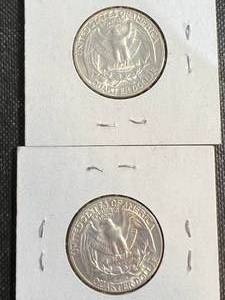 2 US WASHINGTON QUARTERS 1964 1964-D BU