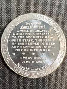1 TROY OZ .999 FINE SILVER 2ND AMENDMENT ROUND