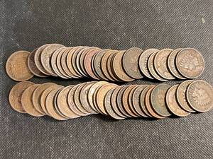 ROLL OF 50 US INDIAN HEAD CENTS