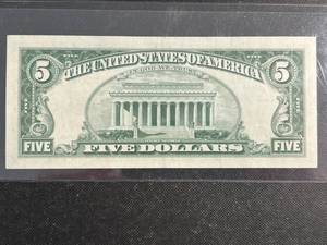 1963 US RED SEAL $5 NOTE