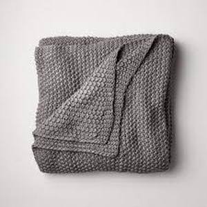 lot 38 image: Chunky Knit Bed Blanket - Casaluna - FullQueen - Dark Gray