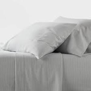 lot 2 image: Flannel Sheet Set - Threshold - Gray Stripe - Full