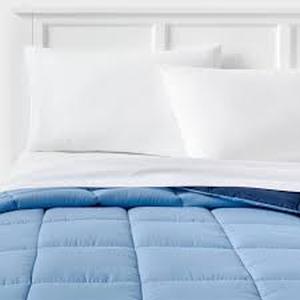 lot 17 image: Reversible Microfiber Solid Comforter - Room Essentials - FullQueen - BlueNavy