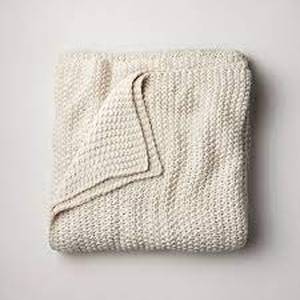 lot 21 image: Chunky Knit Bed Blanket - Casaluna - FullQueen - Natural