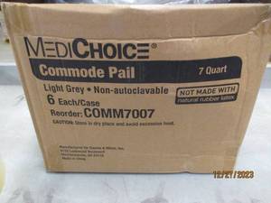 6 Light Grey MediChoice Commode Pails