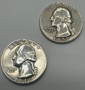 1948 & 1957 Silver Washinton Quarter