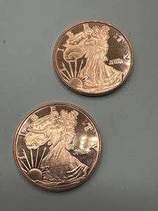 Lot of 2 1oz. .999 Investment Grade Copper Rounds