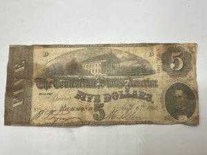 1863 $5 Confederate Bill