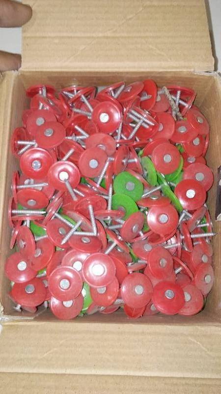 lot 112 image: Plastic cap nails. 1 inch.
