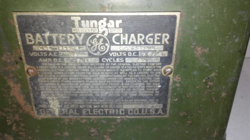lot 297 image: Tungar Metal Battery Charger Case.