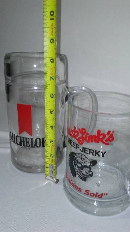 lot 44A image: Vintage Michelob Mug, Jack Links Mug.