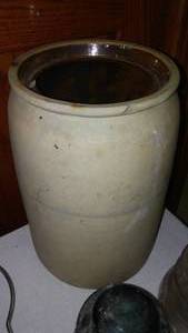 lot 37 image: Vintage Collectibles, Crock, Old Bottles, Insulators And More.