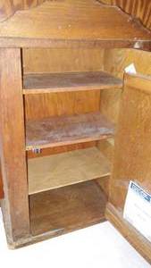 lot 48 image: Vintage Cabinet, Elgin Duck Clock, Guitar Body, 2-Legged Stand And More