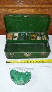 lot 60 image: Metal Tackle Box With Contents.