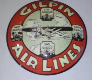 lot 79 image: Gilpin Airlines Metal Sign.