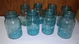 lot 349 image: Blue Ball Jars (8),