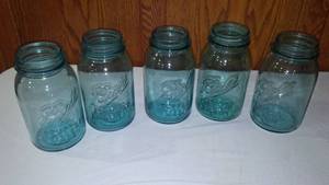 lot 353 image: Blue Ball Jars (5),