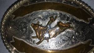 lot 364 image: Belt Buckle Bull Riding.
