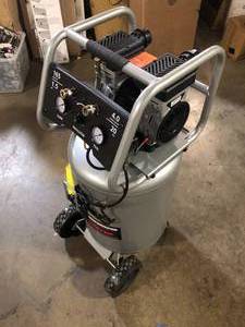 Husky 20 Gal. Vertical Electric-Powered Silent Air Compressor   Customer Returns See Pictures
