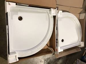 Lot of 2 Delta 38 in. Round Shower Base   Customer Returns See Pictures