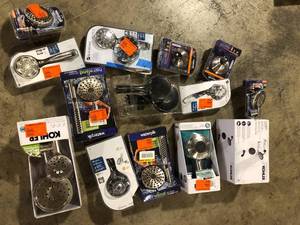 Lot of Mixed Assorted Showerheads and 3-Spray Tub and Shower Faucet- Missing Pieces Various Models and Conditions Customer Returns See Pictures